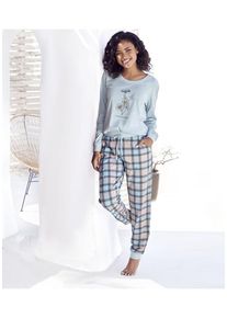 Vivance Dreams Pyjama blau Gr. 32/34 für Damen. Mit Rundhals. Basic. Nachhaltig.
