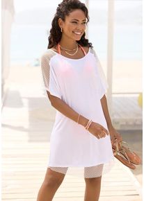 Lascana Longshirt weiß Gr. 32/34 für Damen. Mit Rundhals. Figurumspielend. Nachhaltig.