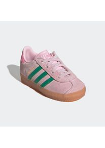 Kinder Sneaker "GAZELLE COMFORT CLOSURE ELASTIC LACES KIDS", adidas originals, Gr. 25clear pink, court grün, bliss pink, Leder, sportlich, Schuhe,