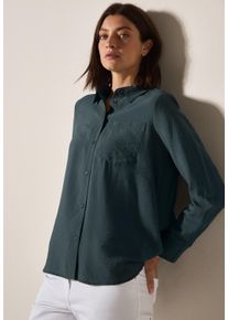 Cecil Damen Hemdbluseslate khaki, casual, Gr. S, unifarben, Web, Obermaterial: 88% Viskose, 12% Nylon, Blusen, mit Struktur