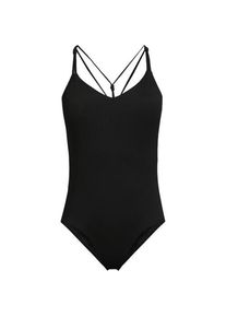 LANDS' END Komfort-Badeanzug mit V-Ausschnitt und gekreuzten Tr&auml;gern f&uuml;r Damen, Damen, size: regular, Schwarz, Polyester-Mischung/Nylon-Mischung, by Lands' End