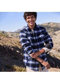 LANDS' END Hemdjacke aus geb&uuml;rstetem Flanell und Stepp, Herren,  Grau, Woll-Mischung/Polyester-Mischung, by Lands' End