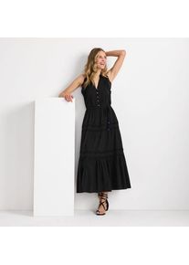 LANDS' END Maxikleid aus Baumwoll-Voile, Damen,  Schwarz, Viskose-Mischung/Baumwolle Modal, by Lands' End