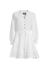 LANDS' END Minikleid mit Lochstickerei, Damen,  Wei&szlig;, Baumwolle, by Lands' End