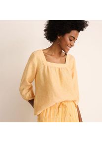 LANDS' END Leinen-Bauernbluse mit 3/4-&Auml;rmeln, Damen,  Gr&uuml;n, Leinen, by Lands' End