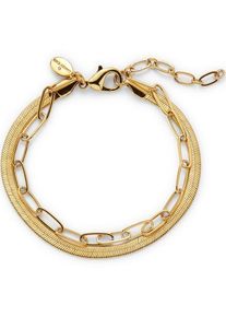 LANDS' END Wasserfestes Doppelkettenarmband f&uuml;r Damen, Damen, size: regular, Grau, by Lands' End