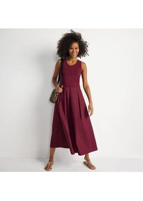LANDS' END Ausgestelltes &auml;rmelloses Midikleid, Damen,  Rot, Baumwolle/Baumwoll-Mischung, by Lands' End