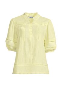 LANDS' END Musselin-Bluse mit Leiterborte, Damen,  Gelb, Baumwolle, by Lands' End