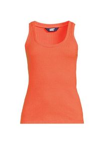 LANDS' END &Auml;rmelloses Ajour-Top, Damen,  Orange, Elasthan/Baumwoll-Mischung, by Lands' End