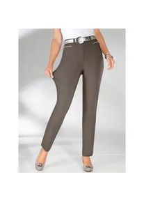 Stretch-Hose Stehmann, Damen, Gr. 54, Normalgrößen, grau (taupe), 72% Viskose, 25% Polyamid, 3% Elasthan, unifarben, lang, Hosen, Topseller