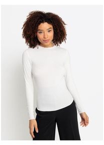 Lascana Langarmshirt beige Gr. 40/42 für Damen. Gerade. Nachhaltig.