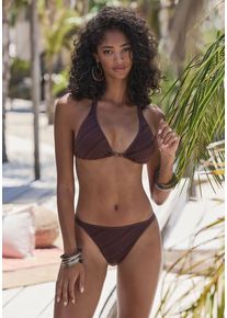 s.Oliver Set: Triangel-Bikini 'Naila' braun Gr. 36 Cup C/D. Mit Zierperlen. Ohne Bügel