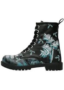 Schn&uuml;rboots DOGO "Black Longe Boots Schn&uuml;rstiefel Cat Lovers Damen Stiefeletten", Damen, Gr. 40, Normalschaft, schwarz (schwarz, grau), Lederimitat, Schuhe Schn&uuml;rboots, Handgefertigt