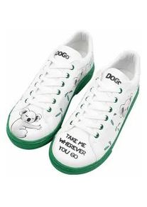 Sneaker DOGO "Ace Low-Top Sneaker Best Of Tweety And Sylvester Black Damen", Damen, Gr. 38, Normalschaft, transparent, Lederimitat, Schuhe Sneaker, Handgefertigt