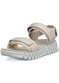 Sandalette Ecco "Ecco GRUUV SOL W", Damen, Gr. 40, beige, Leder, Schuhe Sandalette, Plateau, Sommerschuh, Sandalette mit praktischem Klettverschluss