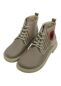 Bootsschuh DOGO "Victoria Ankle Boots Dots And Cats Damen Stiefeletten", Damen, Gr. 37, Normalschaft, grau, Lederimitat, Schuhe Bootsschuh, Handgefertigt