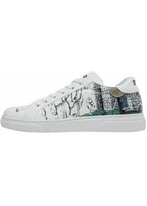 Sneaker DOGO "Ace Low-Top Sneaker Time To Go Damen Sneaker", Damen, Gr. 37, Normalschaft, wei&szlig;, Lederimitat, Schuhe Sneaker, Handgefertigt