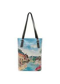 Umh&auml;ngetasche DOGO "Tall Bag Damen Schultertasche Travel Fills The Soul Damen", Damen, Gr. B/H/T: 40cm x 34cm x 10cm onesize, bunt (natur), Taschen Umh&auml;ngetasche, Handgefertigt