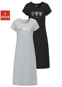 Vivance Dreams Nachthemd mehrfarbig Gr. 32/34 für Damen. Rundhals und Print. Nachhaltig.