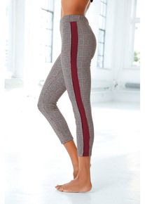 BENCH. LOUNGEWEAR 7/8-Leggings mehrfarbig Gr. 36/38 für Damen. Mit Metalllabel, Kontrastbesatz. Figurbetont