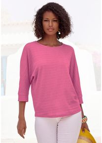 Vivance 3/4-Arm-Shirt 'aus bügelfreier Crêpe-Qualität' pink Gr. 32/34 für Damen. Mit Rundhals. Lässig Geschnitten. Nachhaltig.