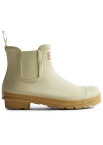 Hunter Boots Original Chelsea Gummistiefel Damen Freizeit (Gr 39 |beige |wasserdicht)