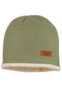 Mütze MaxiMo Mini-Beanie Baumwollfleece mit Teddyfutter Kinder (Gr 49 cm |oliv)