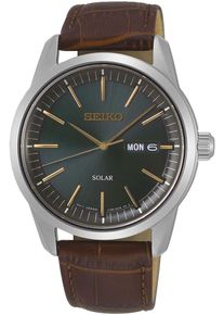 Seiko Herren Solaruhrbraun, Armbanduhren, Armbanduhr, Herrenuhr, Datum, Saphirglas, Edelstahlarmband