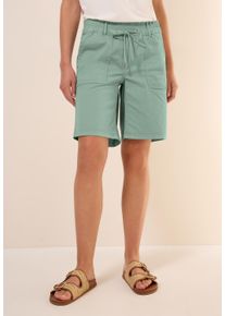 Cecil Damen Shorts "Style Tracey"matcha grün, casual, Gr. S, unifarben, Web, Obermaterial: 98% Baumwolle, 2% Elasthan, Hosen, mit elastischem Bund