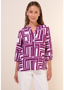 Cecil Damen Druckbluseanemone pink, casual, Gr. S, bedruckt, Web, Obermaterial: 88% Viskose, 12% Nylon, Blusen, mit grafischem Muster
