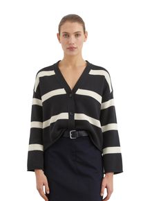 Marc O'Polo MARC O'POLO Damen Cardiganstriped, deep night blau, casual, Gr. M, Strick, Obermaterial: 100% Baumwolle, Strickjacken
