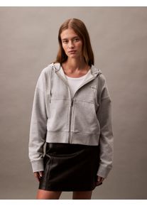 Damen Sweatjacke "MNLG FRNCH TRRY FZ B"heroic grau heather, feminin, Gr. XL, Calvin Klein Jeans, meliert, Web, Obermaterial: 86% Baumwolle, 14%