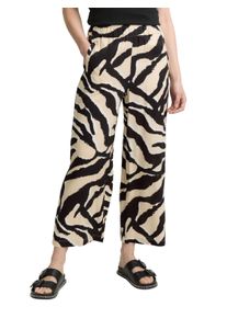 Tom Tailor Damen Culotteabstract teal zebra print, casual, Gr. 44, bedruckt, Obermaterial: 100% Viskose. Futter: 100% Viskose, Hosen, mit All-Over