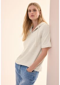 Cecil Damen Kapuzensweatshirtpearl beige meliert, casual, Gr. XL, unifarben, Sweatware, Obermaterial: 76% Baumwolle, 20% Polyester, 4% Elasthan,