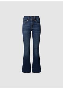 Pepe Jeans Damen 5-Pocket-Jeans "FLARE JEANS MW VENUS"used blau medium, casual, Gr. 26, Denim/Jeans, Obermaterial: 94% Baumwolle, 5% Polyester, 1%
