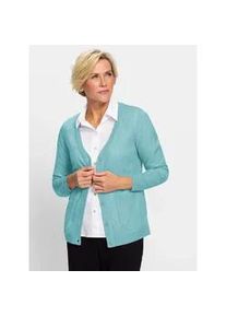 Classic Dog Cardigan CLASSIC, Damen, Gr. 54, blau (aquamarin), 100% Polyacryl, unifarben, Strickjacken