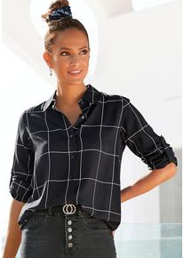 Lascana Hemdbluse mehrfarbig Gr. 32/34 für Damen. Figurumspielend. Nachhaltig.