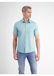 Lerros Herren Kurzarmhemd "Lerros Halbarmhemd mit Leinenanteil, unifarben"coastal blau, Gr. S, 80% Baumwolle, 20% Leinen, Hemden