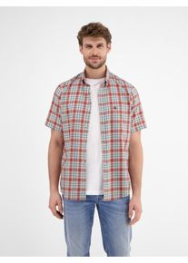 Lerros Herren Kurzarmhemd "Lerros Kariertes Halbarmhemd für Herren"earth rot, Gr. M, 100% Baumwolle, Hemden
