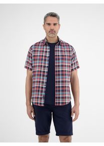 Lerros Herren Kurzarmhemd "Lerros Kariertes Halbarmhemd in Strukturqualität"earth rot, Gr. XXXL, 100% Baumwolle, Hemden