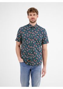 Lerros Herren Kurzarmhemd "Lerros Herren Poplin-Stretchhemd, floral gemustert"earth rot, Gr. S, 97% Baumwolle, 3% Elasthan, Hemden