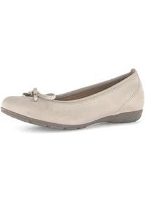 Ballerina Gabor, Damen, Gr. 36, beige (creme), Ziegenveloursleder, Schuhe Ballerina, Flache Schuhe, Business Schuhe mit Hovercraft Luftkammern-Laufsohle