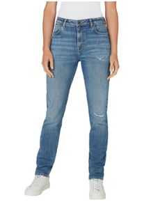 Pepe Jeans Damen High-waist-Jeans "TAPERED JEANS HW"light destroyed blau, casual, Gr. 30, Destroyed-Effekte, Denim/Jeans, Obermaterial: 99%