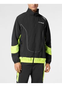 Plein Sport Herren Yoga-Sweatjacke "Scratch"0229, schwarz, gelbfluo, Gr. M, Obermaterial: 100% Polyamid; Futter: 100% Polyester, Sweatjacken