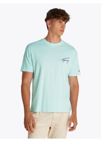 Tommy Jeans Herren T-Shirt "TJM RLX FADED GRAPHIC TEE EXT"spring mint, casual, Gr. L, Single Jersey, Obermaterial: 100% Baumwolle, Shirts, mit großem