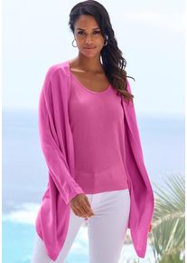 Vivance Cardigan 'aus weicher Viskose-Qualität' pink Gr. 32/34 für Damen. Lässig Geschnitten. Nachhaltig.