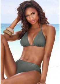 s.Oliver Triangel-Bikini-Top 'Aiko' grün Gr. 34 Cup C/D. Mit Häkelkante. Ohne Bügel