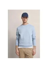 Rundhalspullover Bugatti, Herren, Gr. 3XL, blau (hellblau), Sweatware, 100% Baumwolle, casual, regular fit, Rundhals, Langarm Rippbündchen, Pullover, aus reiner Baumwolle