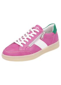 Remonte Damen Plateausneaker "Elisabeth Hurley-Collection", Gr. 39fuchsia, weiß, grün, Leder, kontrastfarbene Details, sportlich, Schuhe,