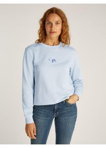 Damen Sweatshirt "GRADIENT MONOLOGO CREWNECK"niagara mist, casual, Gr. XL, Calvin Klein Jeans, bedruckt, Sweatware, Obermaterial: 100% Baumwolle,